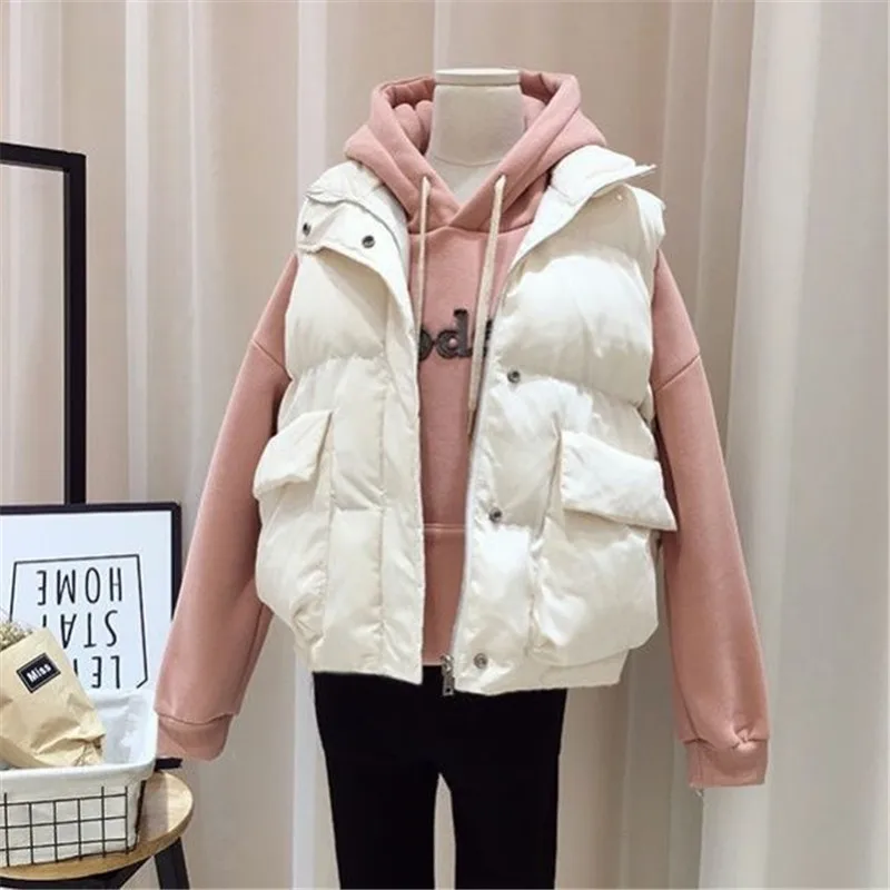 2021 New Women's Autumn Winter Vest Sleevess Jacket Short Fashion Ladies Korean Vest Plus Sizes 5XL Loose Cotton Padded Vest
2021 New Women's Autumn Winter Vest Sleevess Jacket Short Fashion Ladies Korean Vest Plus Sizes 5XL Loose Cotton Padded Vest