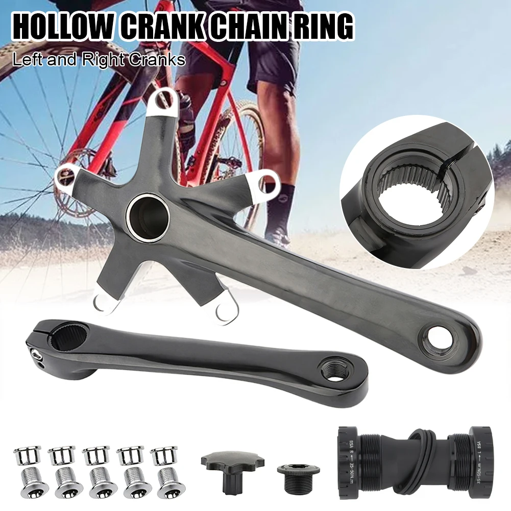 130 BCD Bike Crank Set with Crank Chainring Bottom Bracket Compatible with Single/Dual Crankset Mountain Bike Road Bike Parts
130 BCD Bike Crank Set with Crank Chainring Bottom Bracket Compatible with Single/Dual Crankset Mountain Bike Road Bike Parts
