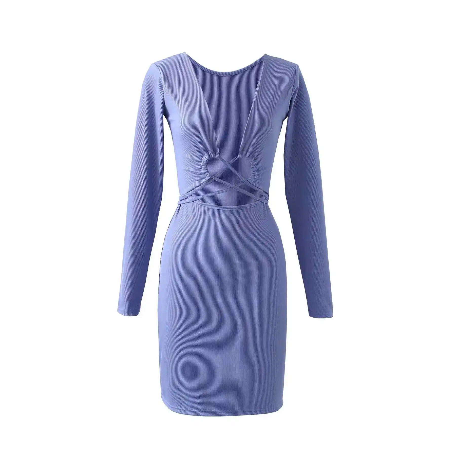New Vogue Women Hollow Out Cross Lace Up Dress Long Sleeves Sexy V-neck Knitted Slim Fit Short Dresses Woman Robe
New Vogue Women Hollow Out Cross Lace Up Dress Long Sleeves Sexy V-neck Knitted Slim Fit Short Dresses Woman Robe