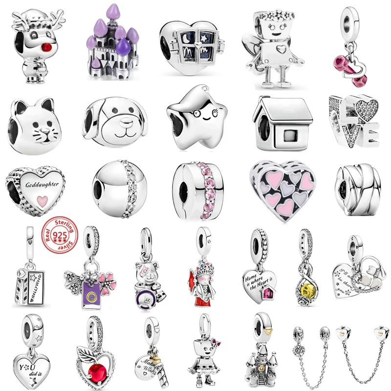 925 Silver Castle Dumbbell Heart Beads Clip Safety Chain Fit Original Pandora Charm Bracelet For Women DIY Jewelry Making
925 Silver Castle Dumbbell Heart Beads Clip Safety Chain Fit Original Pandora Charm Bracelet For Women DIY Jewelry Making