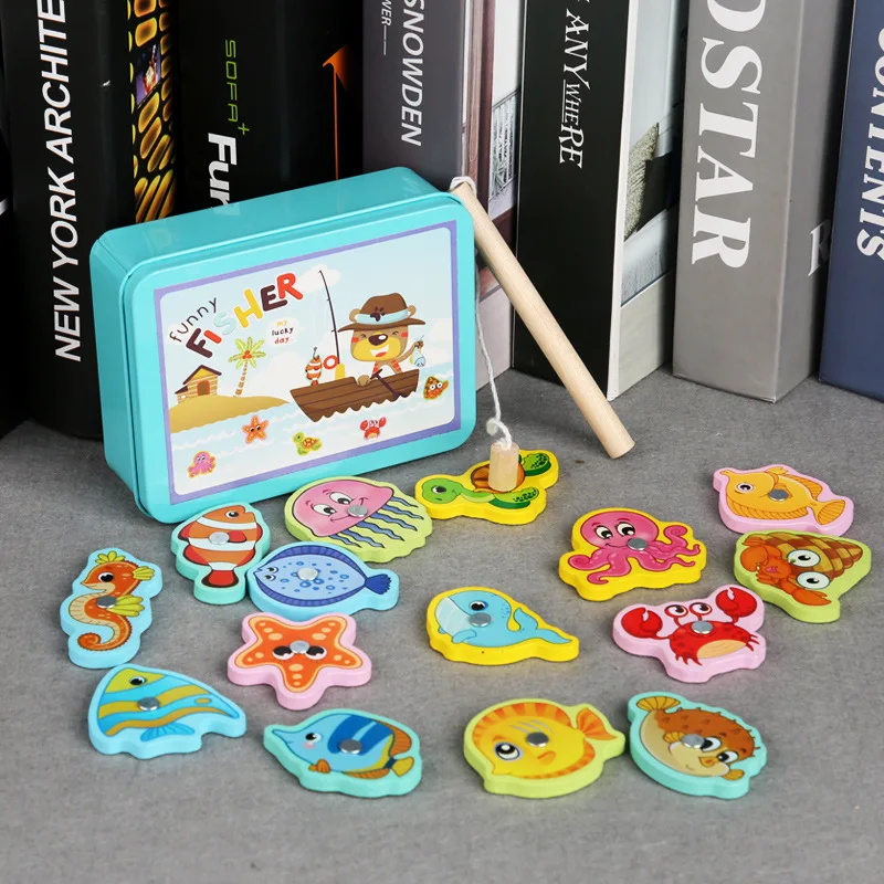 15Pcs Wooden Magnetic Fishing Toy Set Baby Educational Toys Fish Game Educational Fishing Toy
15Pcs Wooden Magnetic Fishing Toy Set Baby Educational Toys Fish Game Educational Fishing Toy