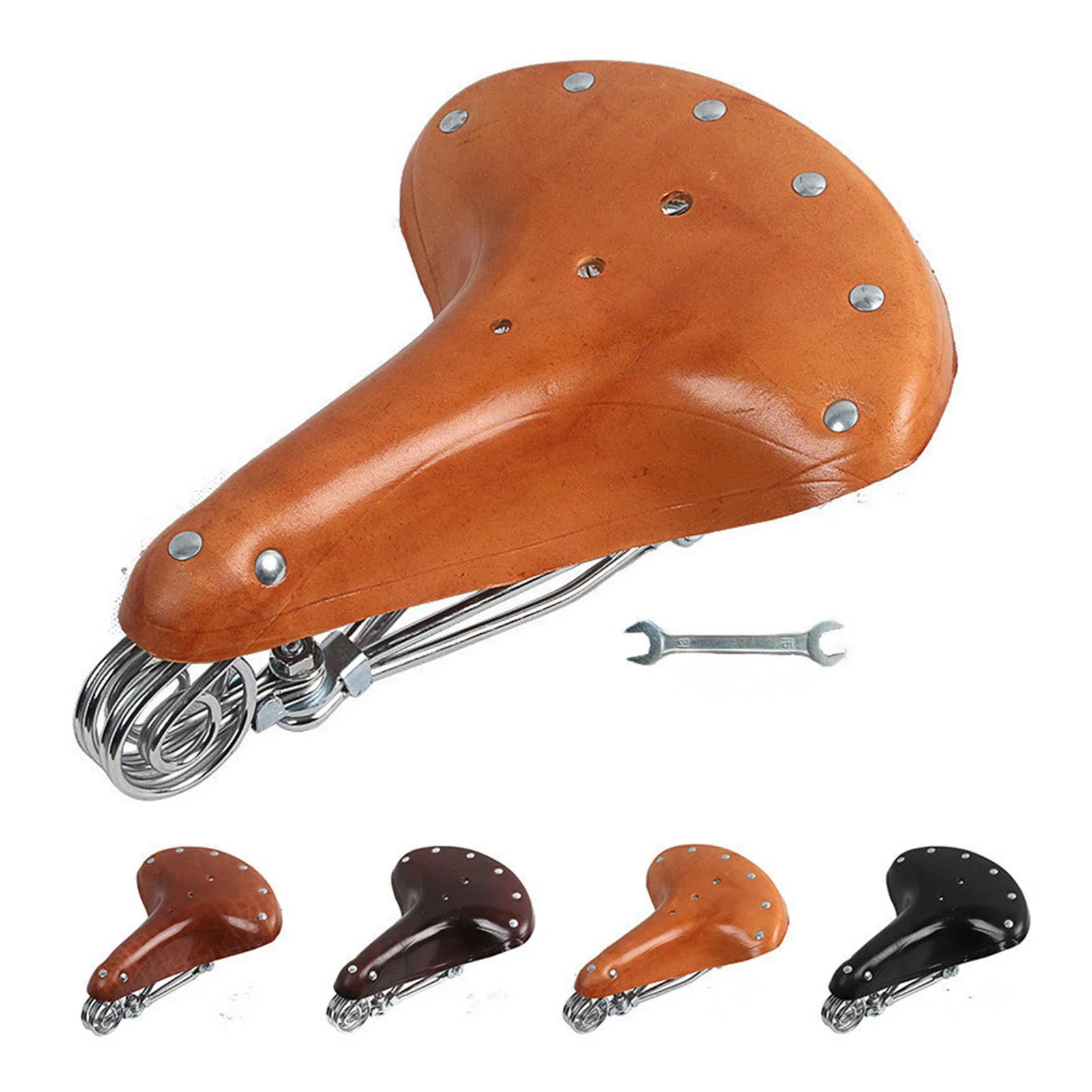 Retro Vintage Bicycle Seat Bike Replacement Cowhide Saddle With Wrench Bicycle Seat Custion For Cycling Bike Parts
Retro Vintage Bicycle Seat Bike Replacement Cowhide Saddle With Wrench Bicycle Seat Custion For Cycling Bike Parts