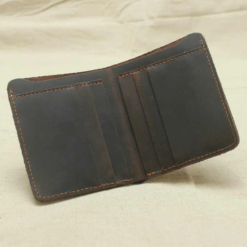 Handmade genuine Leather Wallets Retro Vintage Simple Mens purses Crazy Horse Leather Brown Card Cases Free Shipping
Handmade genuine Leather Wallets Retro Vintage Simple Mens purses Crazy Horse Leather Brown Card Cases Free Shipping