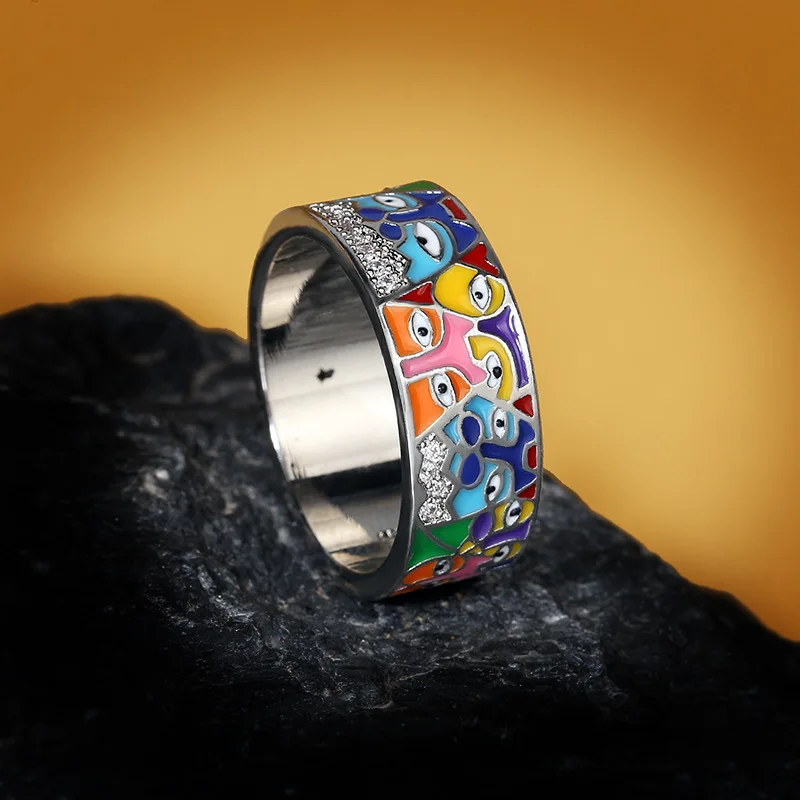 2021 Bohemia Style 925 Silver Jewelry For Women Colorful Enamel Zircon Rings Elegant Circle Tail Cocktail Ring Anniversary Gift
2021 Bohemia Style 925 Silver Jewelry For Women Colorful Enamel Zircon Rings Elegant Circle Tail Cocktail Ring Anniversary Gift