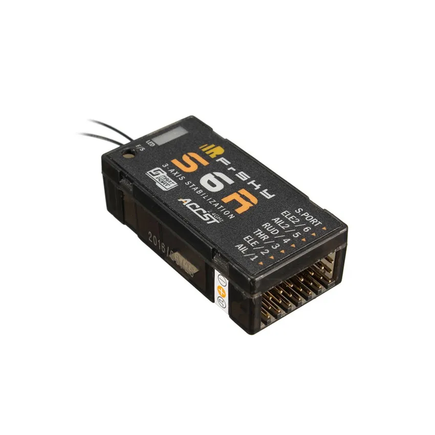 FrSky S6R Six-Axis Gyroscope / Remote Control Receiver 6-Channel Fixed-Wing Receiver For Multi-Axis Helicopter Frame/Fixed-Wing
FrSky S6R Six-Axis Gyroscope / Remote Control Receiver 6-Channel Fixed-Wing Receiver For Multi-Axis Helicopter Frame/Fixed-Wing