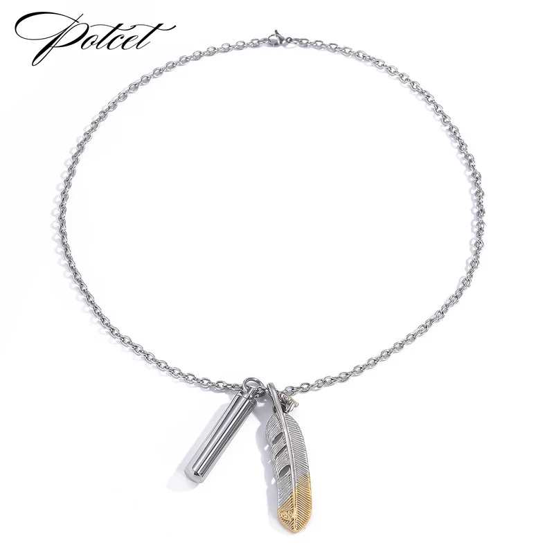 POTCET Unisex Stainless Steel Jump Di Feather Daisy Titanium Steel Necklace Pendant Geometric Fashion Hip Hop Party Jewelry
POTCET Unisex Stainless Steel Jump Di Feather Daisy Titanium Steel Necklace Pendant Geometric Fashion Hip Hop Party Jewelry