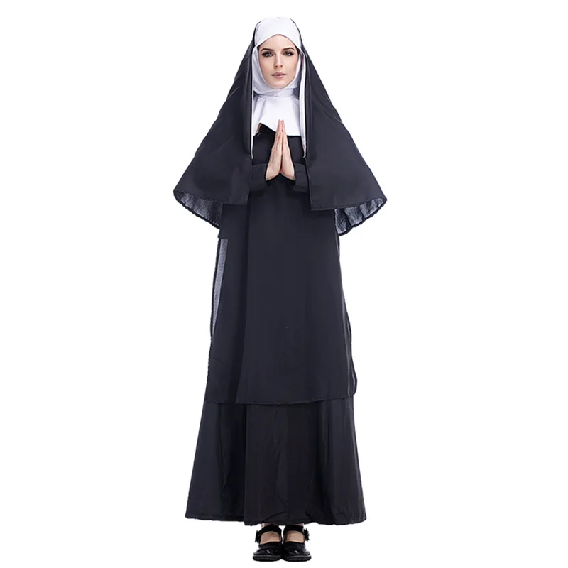Virgin Mary Nuns Costumes for Women Sexy Long Black The Conjuring Evil Nuns Costume Arabic Religion Monk Ghost Uniform Halloween
Virgin Mary Nuns Costumes for Women Sexy Long Black The Conjuring Evil Nuns Costume Arabic Religion Monk Ghost Uniform Halloween