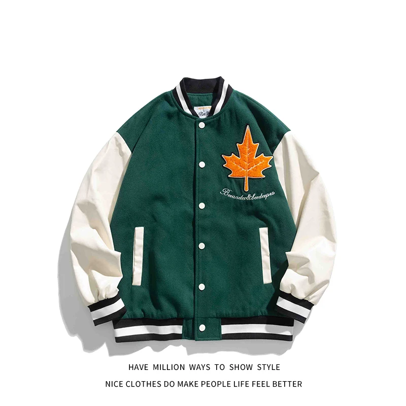 New Arrival Autumn Embroid Patchwork Men's Letterman Bomber Jacket Stadium Unisex Women's Award Baseball Varsity Coat Couple
New Arrival Autumn Embroid Patchwork Men's Letterman Bomber Jacket Stadium Unisex Women's Award Baseball Varsity Coat Couple