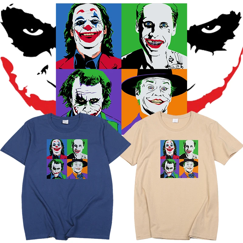 Hip Hop Joker T Shirt Cartoons Character Men Print Tops Funn Villain Short-sleev Classic Movie Tee Halloween Terror Streetwear
Hip Hop Joker T Shirt Cartoons Character Men Print Tops Funn Villain Short-sleev Classic Movie Tee Halloween Terror Streetwear