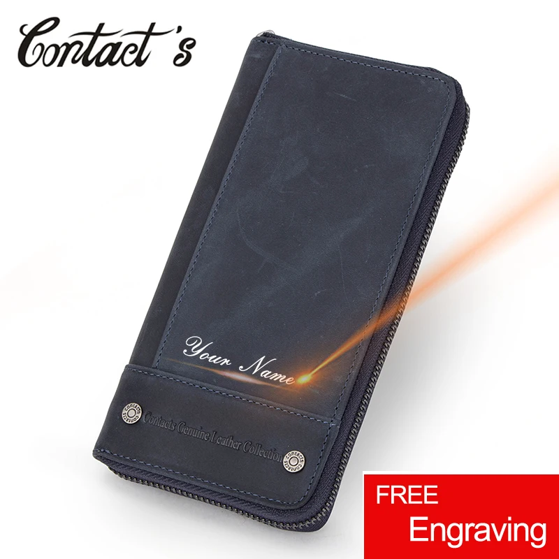 Contact's Free Engraving Long Clutch Wallets Crazy Horse Leather Wallet Men Multifunction Coin Purse Male Card Holder Portfolio 
Contact's Free Engraving Long Clutch Wallets Crazy Horse Leather Wallet Men Multifunction Coin Purse Male Card Holder Portfolio