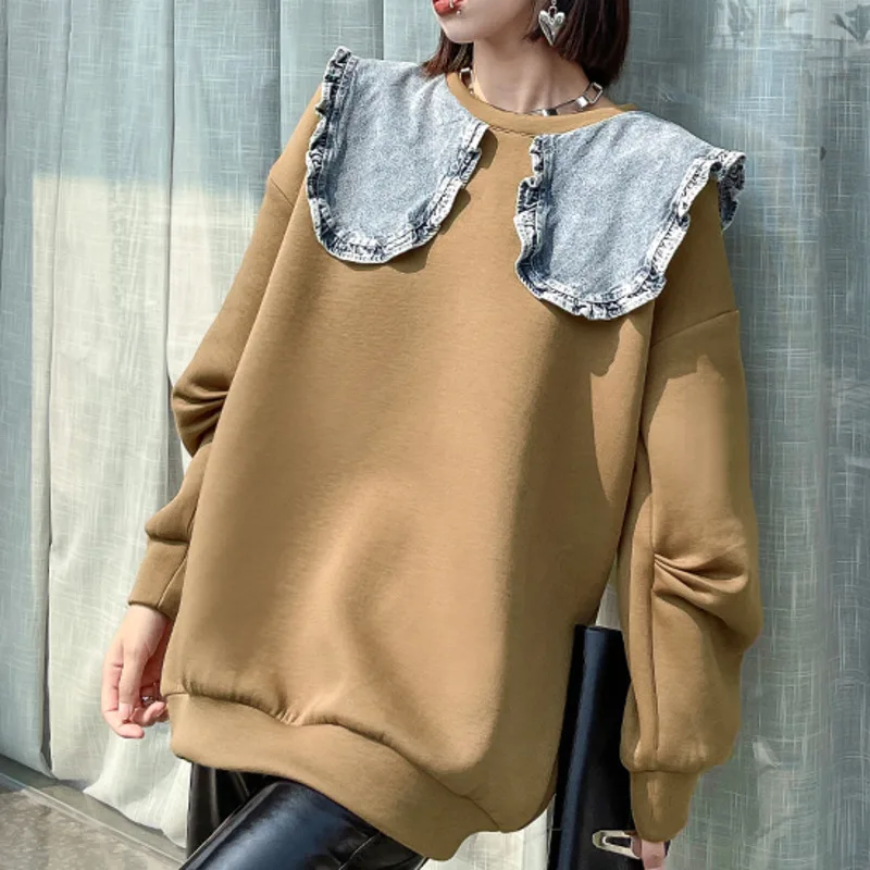 XUXI Hoodie Women Doll Collar Fashion Long Sleeve, Navy Collar Coat Female Spring Autumn Winter 2021 Without Cap Coat E3363
XUXI Hoodie Women Doll Collar Fashion Long Sleeve, Navy Collar Coat Female Spring Autumn Winter 2021 Without Cap Coat E3363