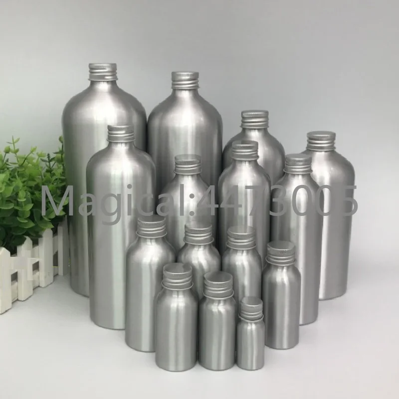 50/100pcs 10/30/50ml small Aluminum silver empty bottle Screw cap cosmetic jar Sample Perfume essential oil Refillable bottles | Красота и