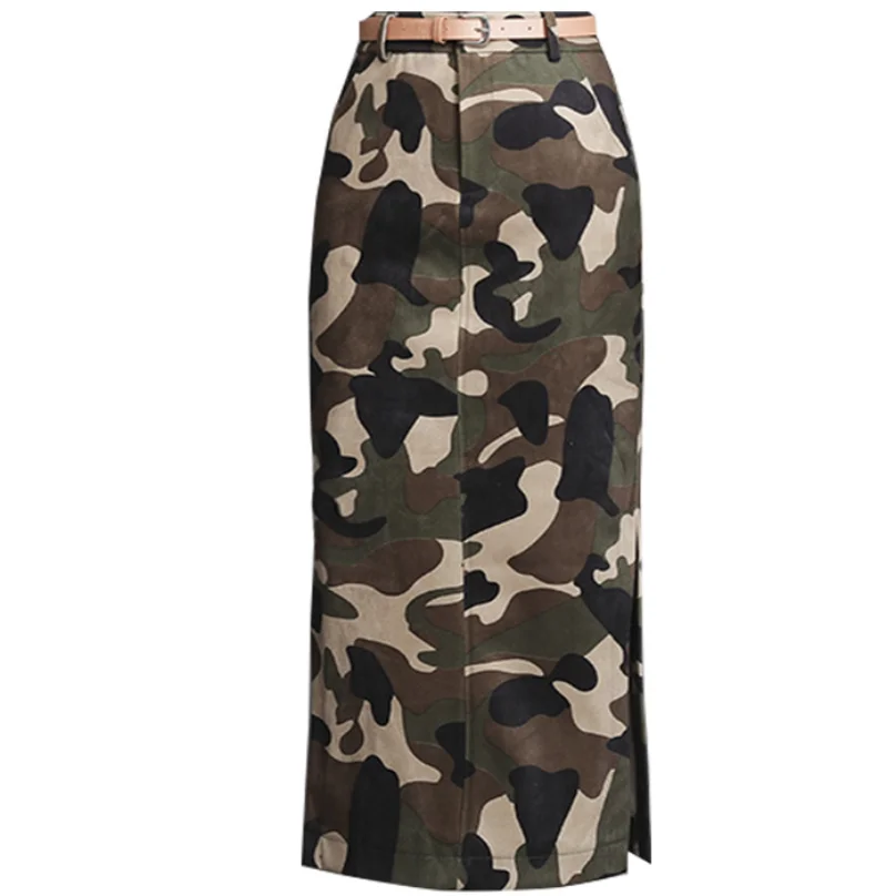 Camouflage woolen skirt women high waist package hip split autumn winter thick warm pencil skirt
Camouflage woolen skirt women high waist package hip split autumn winter thick warm pencil skirt