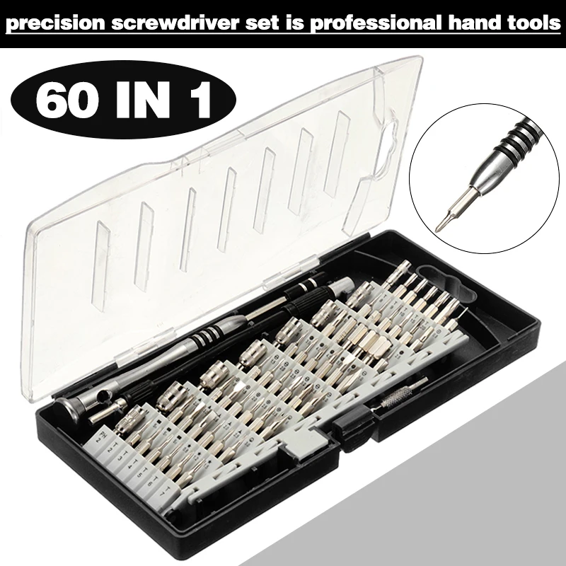 60 in 1 Precision Screwdriver Set Magnetic Tool Watchmaker Repair Tool Kit For Watch Clock Phone Glasses Home Appliances
60 in 1 Precision Screwdriver Set Magnetic Tool Watchmaker Repair Tool Kit For Watch Clock Phone Glasses Home Appliances