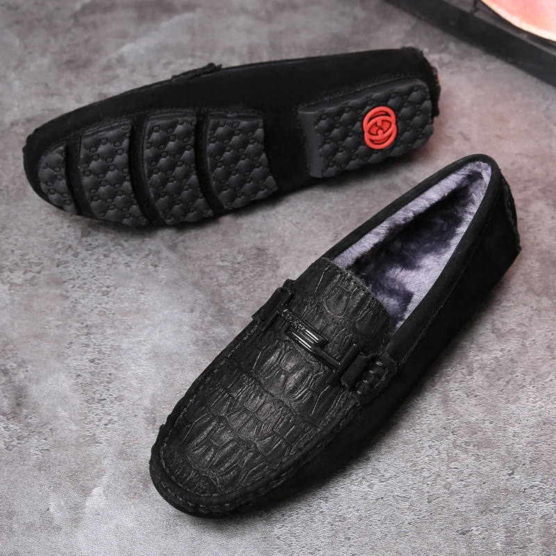 Men's Loafers Casual Crocodile Pattern Leather Shoes Winter Warm with Fur Slip-on Driving Moccasins Daily Youth Flats Footwear
Men's Loafers Casual Crocodile Pattern Leather Shoes Winter Warm with Fur Slip-on Driving Moccasins Daily Youth Flats Footwear