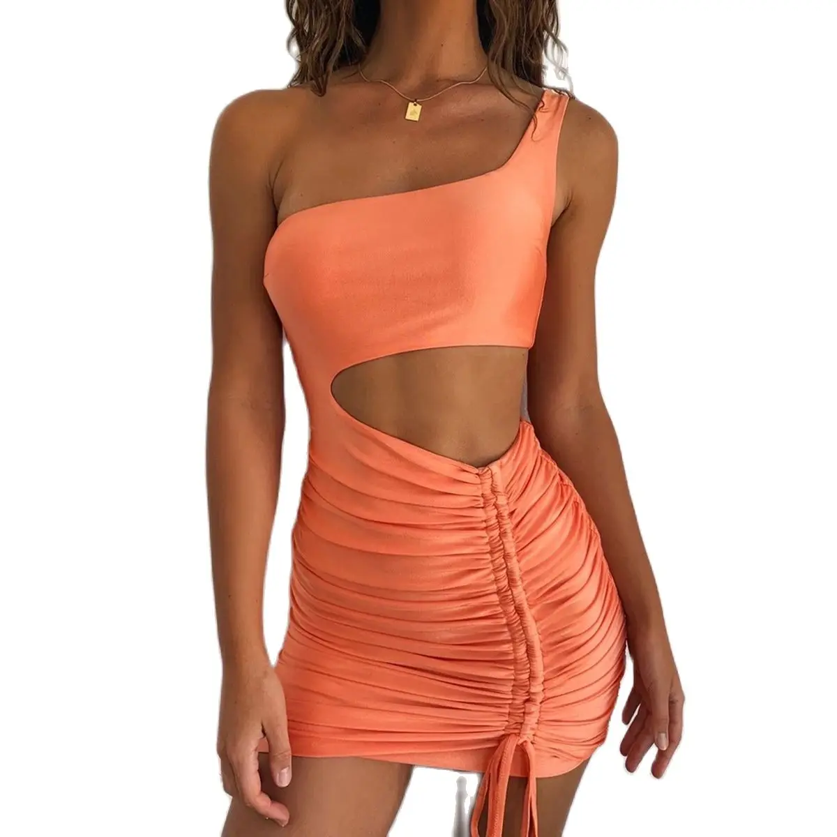 Summer Pleated Bandage Pink Dress Women Sexy Hollow Out Irregular One Shoulder Party Vintage Bodycon Beach Evening Mini Dresses
Summer Pleated Bandage Pink Dress Women Sexy Hollow Out Irregular One Shoulder Party Vintage Bodycon Beach Evening Mini Dresses