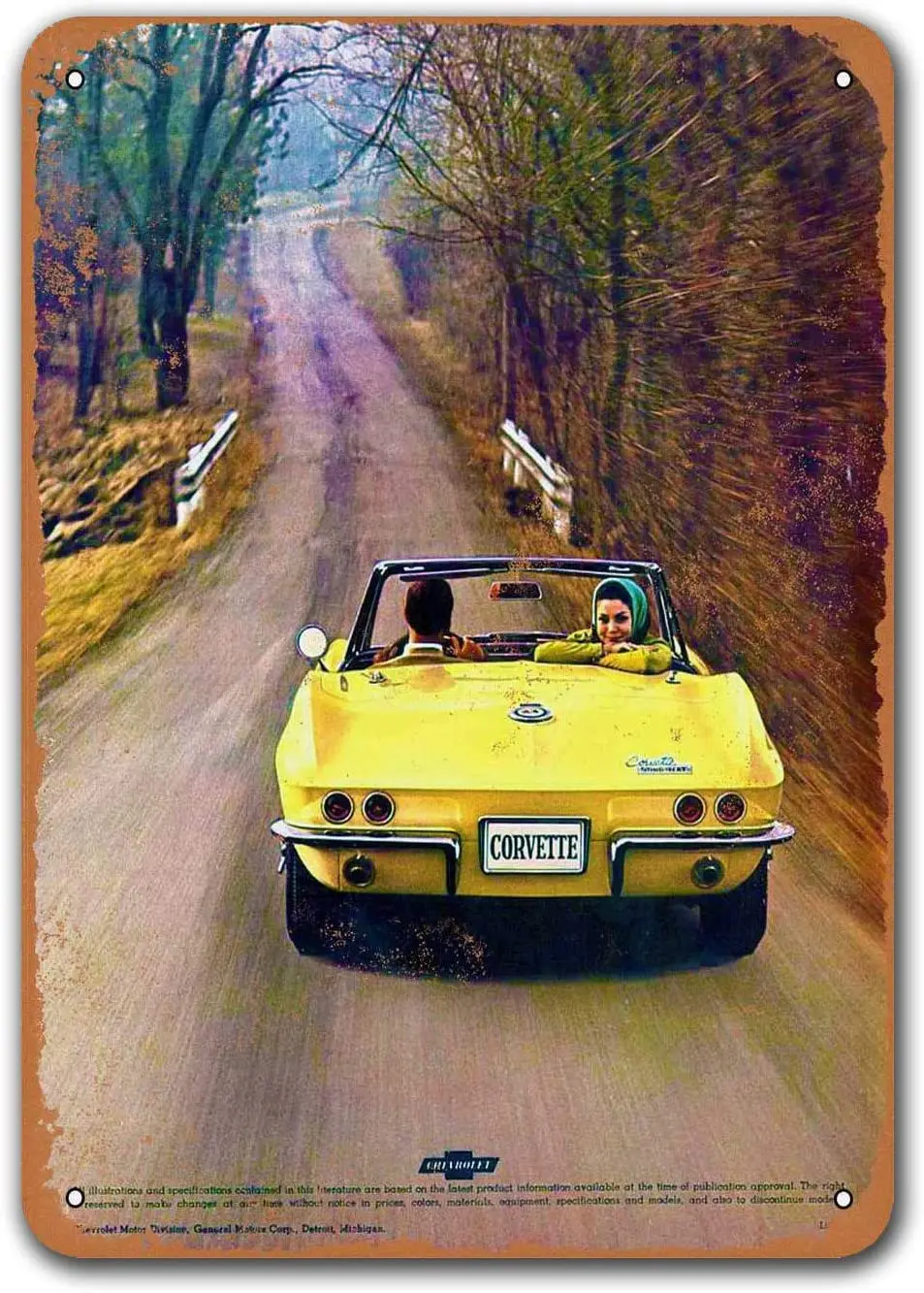 

1965 Corvette винтажные автомобильные жестяные знаки, Sisoso металлические таблички постер Паб Бар Ретро Декор стен 8x12 дюймов