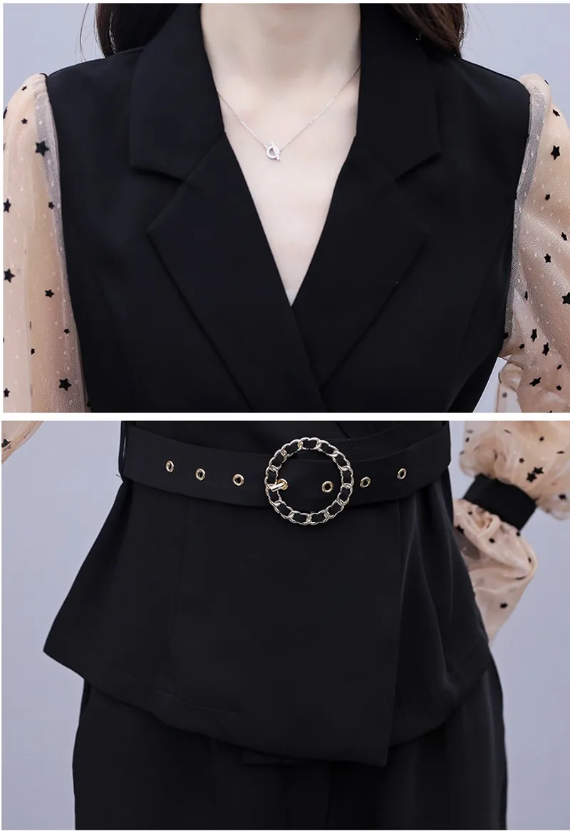 2020 autumn Two Piece Set Women V neck Collar Mesh stitching long sleeve jacket Tops+ Pants 2 Piece Sets
2020 autumn Two Piece Set Women V neck Collar Mesh stitching long sleeve jacket Tops+ Pants 2 Piece Sets