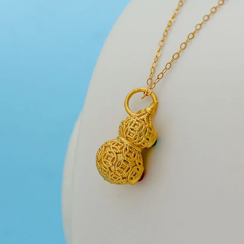 New 999 ancient silver gold-plated gourd pendant inlaid gemstone necklace ladies fashion necklace gifts
New 999 ancient silver gold-plated gourd pendant inlaid gemstone necklace ladies fashion necklace gifts