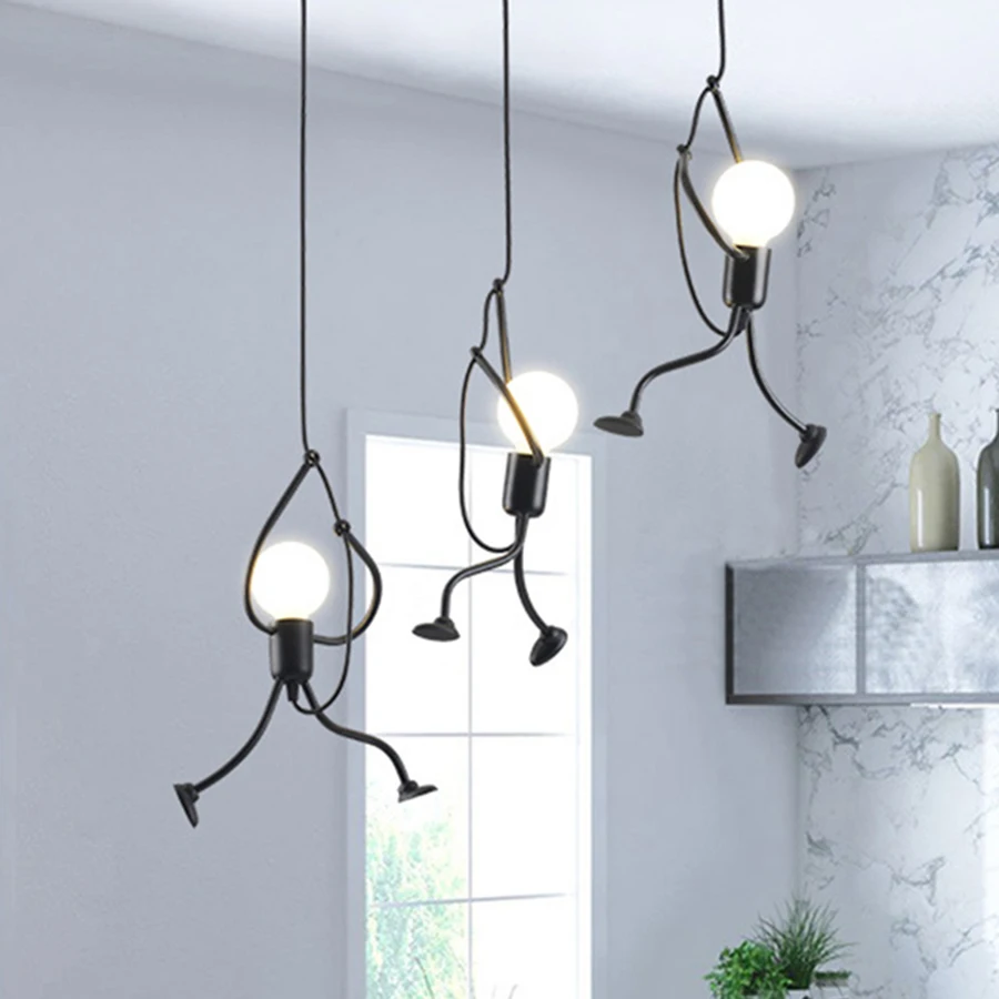 LED Pendant Light Nordic Little Iron Man Hanging Lamp Retro Lotf Lighting Fixture Kitchen Restaurant Home Decorative Lights
LED Pendant Light Nordic Little Iron Man Hanging Lamp Retro Lotf Lighting Fixture Kitchen Restaurant Home Decorative Lights