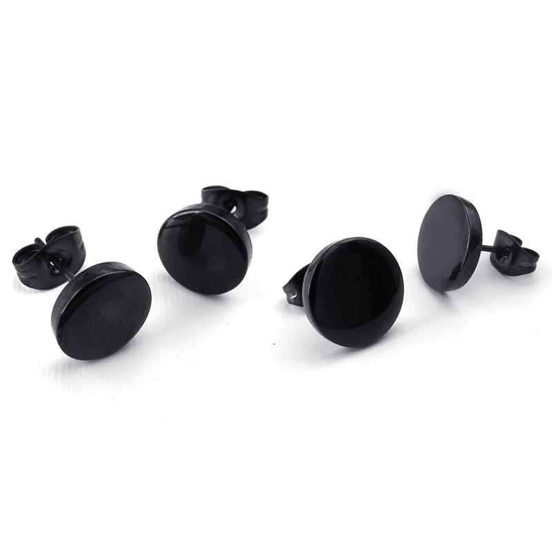 4 Pcs Jewelry Men'S Earrings, Circle Ear Studs, Stainless Steel, Black 8Mm & 12Mm
4 Pcs Jewelry Men'S Earrings, Circle Ear Studs, Stainless Steel, Black 8Mm & 12Mm