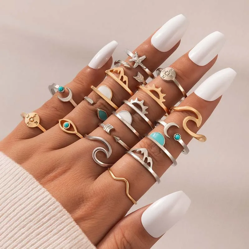 WANGAIYAO new fashion sun moon star ring set female opening adjustment personality simple wild eye arrow ladies ring 19-piece se
WANGAIYAO new fashion sun moon star ring set female opening adjustment personality simple wild eye arrow ladies ring 19-piece se
