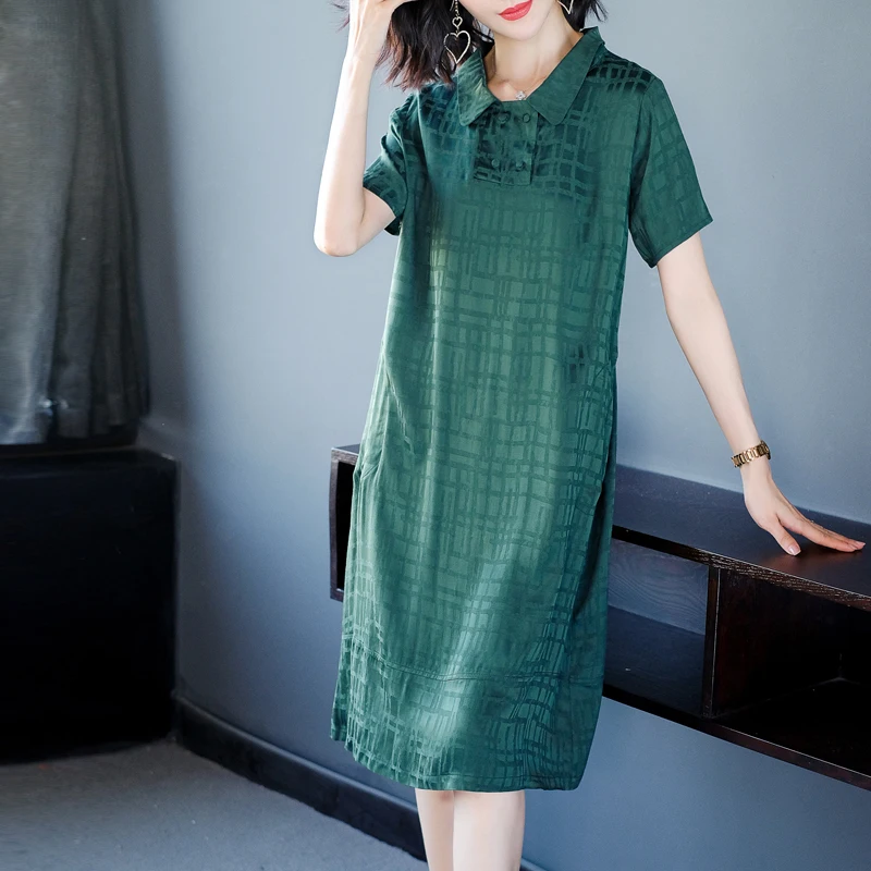 COIGARSAM 3XL Plus Size Women dress New Summer Straight Dresses Dark Green 8586
COIGARSAM 3XL Plus Size Women dress New Summer Straight Dresses Dark Green 8586