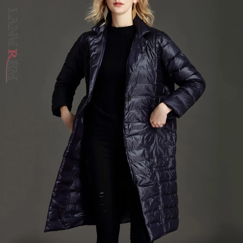 LANMREM 2021 Winter New Pocket Cotton Coat Female Long Sleeve Navy Blue Mid-length Coats Women's Fashion Clothes 2W1458
LANMREM 2021 Winter New Pocket Cotton Coat Female Long Sleeve Navy Blue Mid-length Coats Women's Fashion Clothes 2W1458