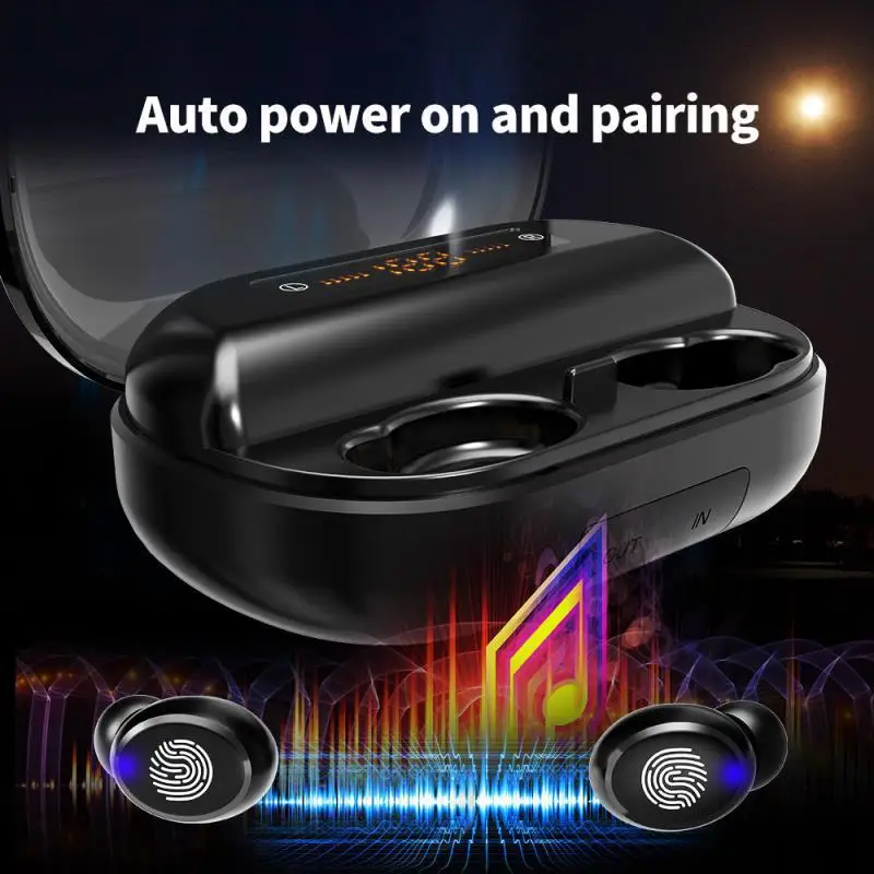TWS Bluetooth 5.0 Earphones 4000mAh Charging Box Wireless Headphone Touch Control Waterproof Earbuds Headsets With Microphone
TWS Bluetooth 5.0 Earphones 4000mAh Charging Box Wireless Headphone Touch Control Waterproof Earbuds Headsets With Microphone