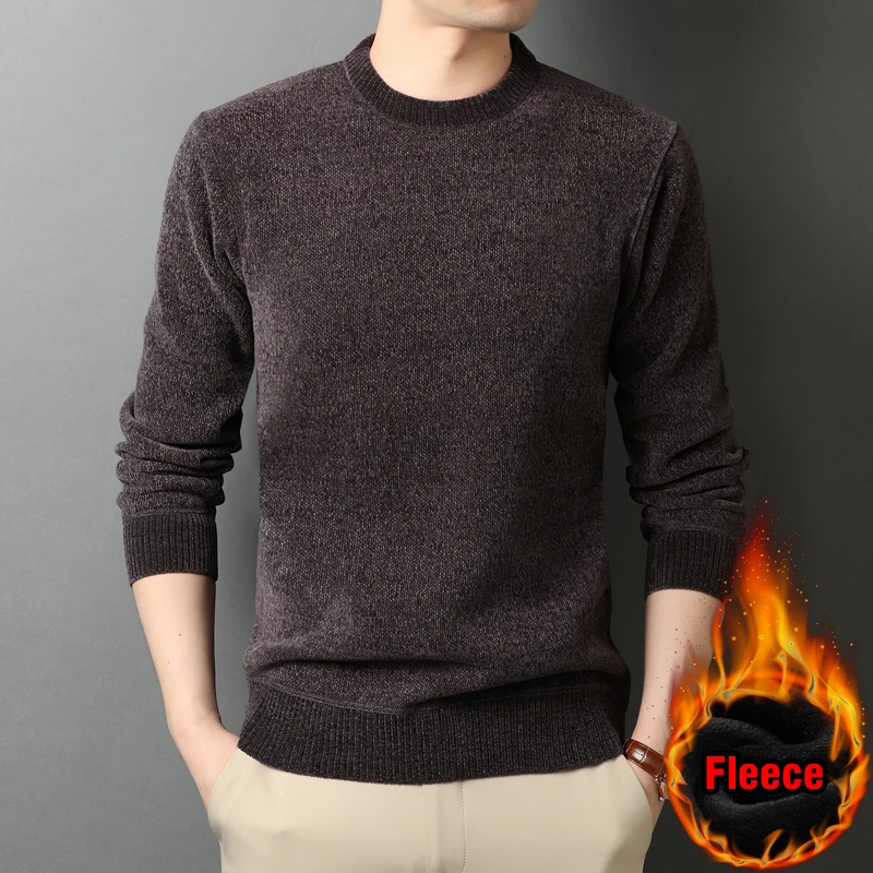 Winter Men Crew Neck Sweater Casual Keep Warm Black Coffee Gray Fleece Chenille Comfortable Knitting Pullover Male Clothes
Winter Men Crew Neck Sweater Casual Keep Warm Black Coffee Gray Fleece Chenille Comfortable Knitting Pullover Male Clothes