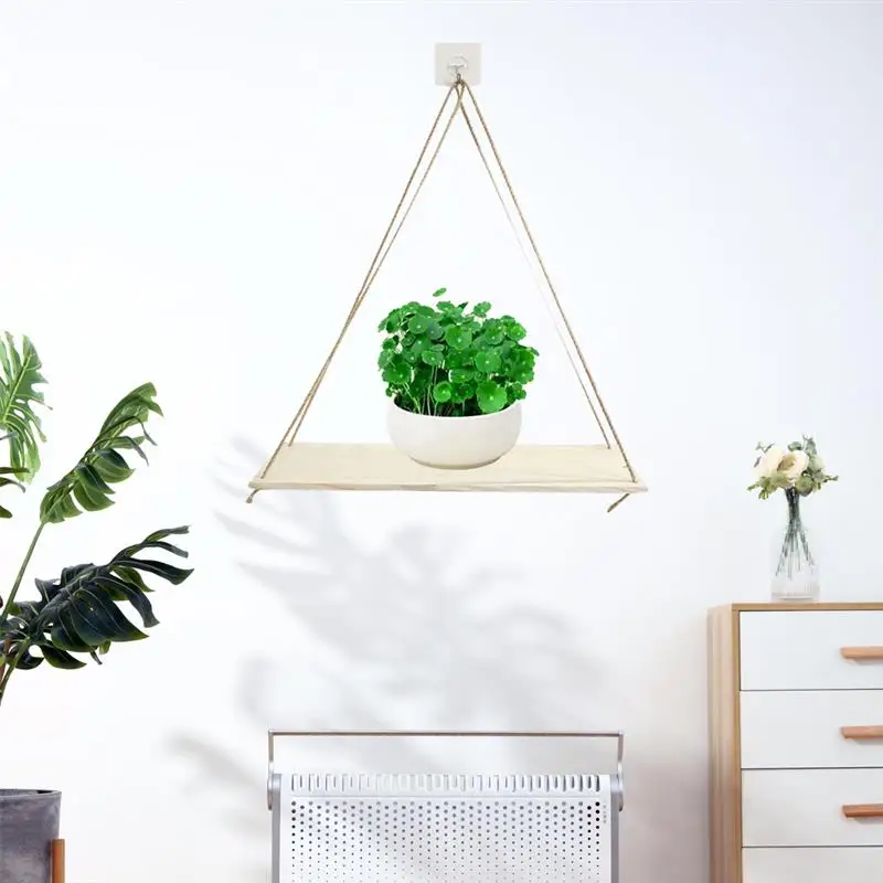 Wooden Swing Hanging Rack with Rope Wall Mounted Floating Shelves Plant Flower Pot Rack for Indoor Outdoor Decoration
Wooden Swing Hanging Rack with Rope Wall Mounted Floating Shelves Plant Flower Pot Rack for Indoor Outdoor Decoration