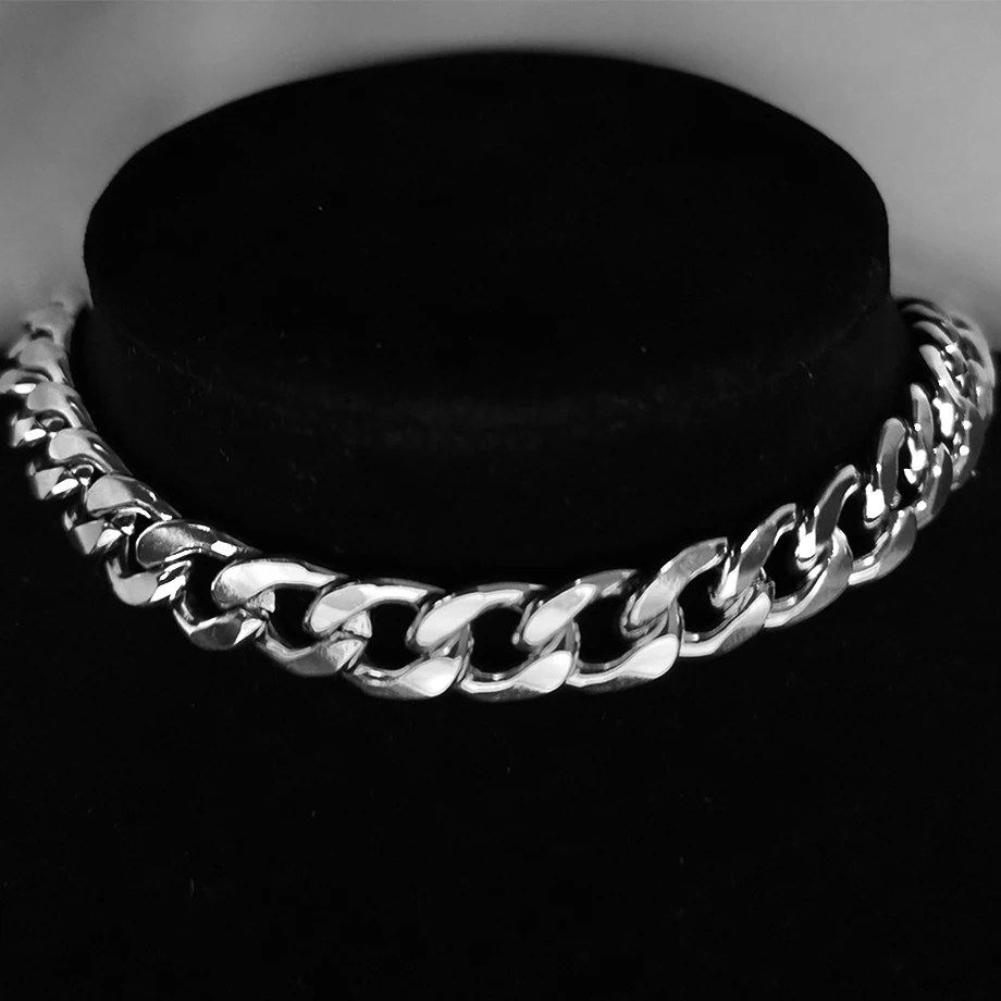 Hip Hop Cuban Link Choker Chain Neck Necklace 35+5cm Silver Color Stainless Steel Big Chunky Thick Chain Necklaces Bijoux Femme
Hip Hop Cuban Link Choker Chain Neck Necklace 35+5cm Silver Color Stainless Steel Big Chunky Thick Chain Necklaces Bijoux Femme