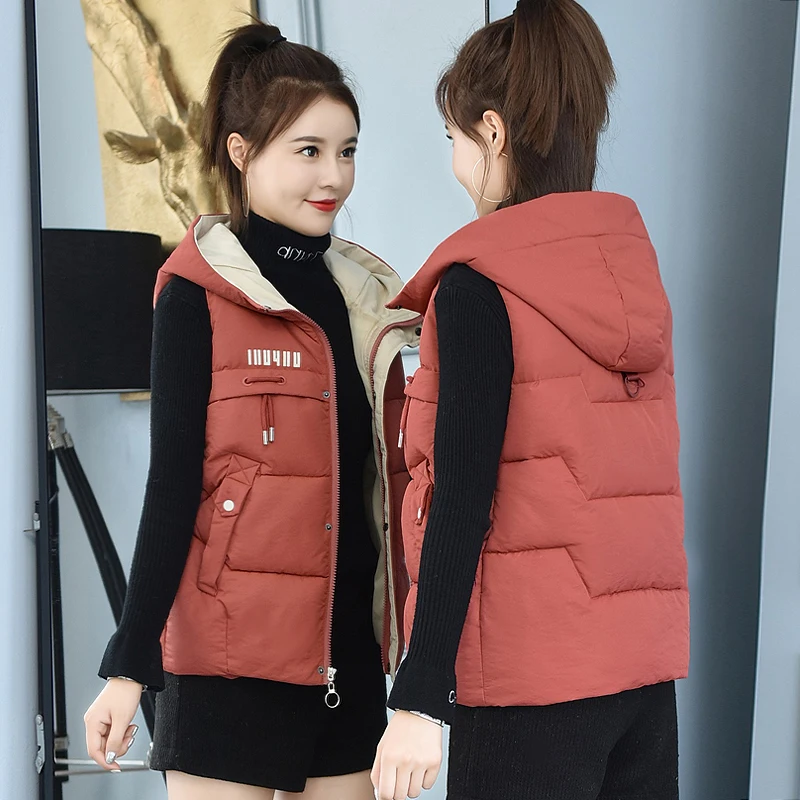 Women down cotton hoodie vest female short 2019 new autumn winter slim hooded vest waistcoat vest jacket big size
Women down cotton hoodie vest female short 2019 new autumn winter slim hooded vest waistcoat vest jacket big size