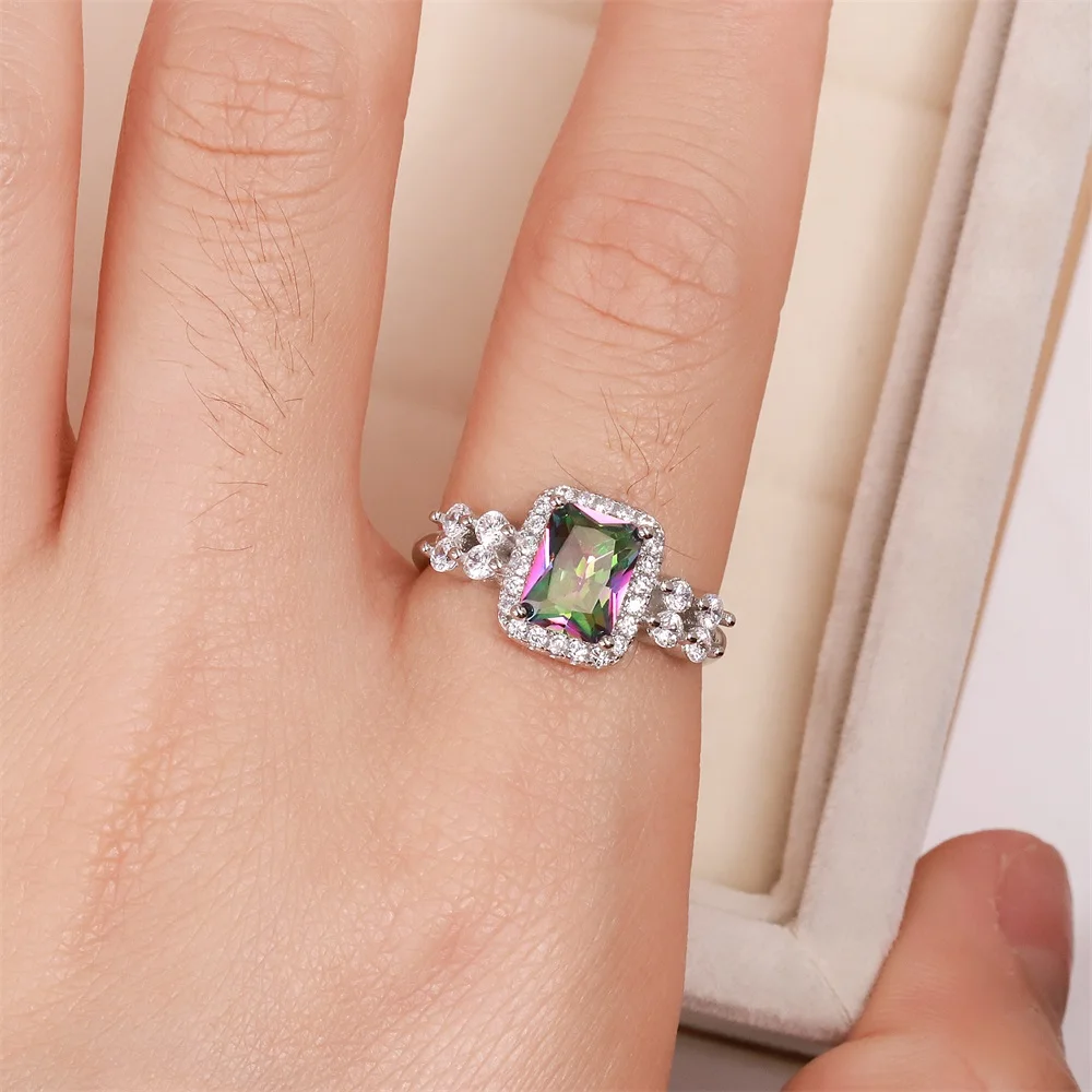 Best-selling Europe and the United States S925 silver wedding ring 7 colour zircon ms square crystal jewelry luxury gifts
Best-selling Europe and the United States S925 silver wedding ring 7 colour zircon ms square crystal jewelry luxury gifts