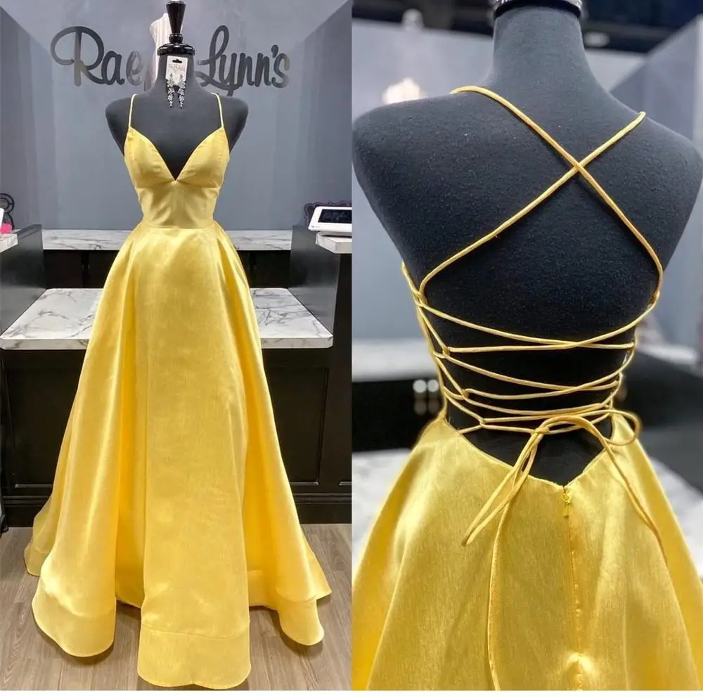 2020 prom dress yellow satin spaghetti strap floor length women party gowns backless a-line vestido de fiesta largos gorgeous
2020 prom dress yellow satin spaghetti strap floor length women party gowns backless a-line vestido de fiesta largos gorgeous