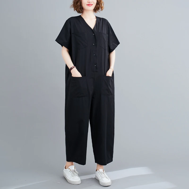 Женский комбинезон с V-образным вырезом, черный или хаки однотонный Повседневный Свободный комбинезон, элегантный Дамский комбинезон, лето ...
Женский комбинезон с V-образным вырезом, черный или хаки однотонный Повседневный Свободный комбинезон, элегантный Дамский комбинезон, лето ...