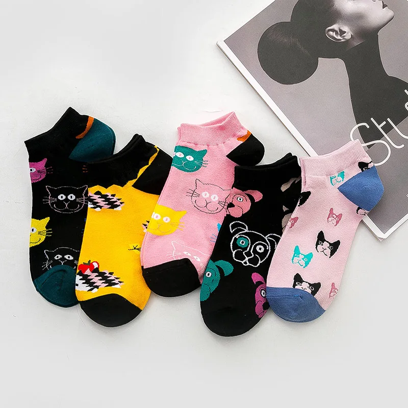 5Pairs/Pack Hot Colorful Women's Cotton Boat Socks Funny Dog Cat Panda Animal Pattern Creative Ladies Novelty Socks For Gifts
5Pairs/Pack Hot Colorful Women's Cotton Boat Socks Funny Dog Cat Panda Animal Pattern Creative Ladies Novelty Socks For Gifts