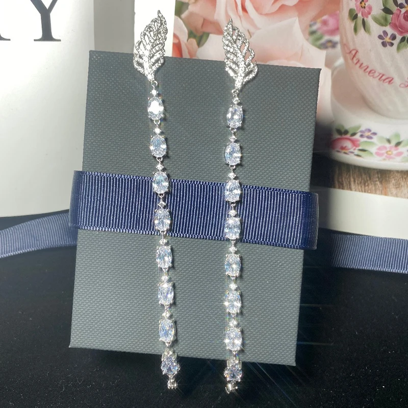Fashion banquet wedding dress long leaves drop tassel stitching earrings 210319-87
Fashion banquet wedding dress long leaves drop tassel stitching earrings 210319-87