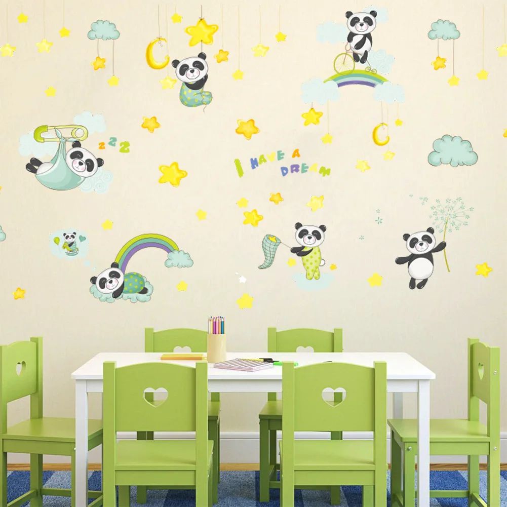 Cartoon Panda Moon Stars Wall Stickers DIY for Kids Room Baby Room Decoration Wall Decals Room Interior
Cartoon Panda Moon Stars Wall Stickers DIY for Kids Room Baby Room Decoration Wall Decals Room Interior