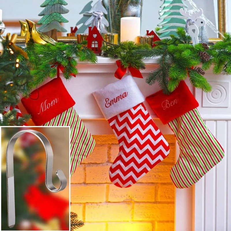 6Pcs Christmas Stocking Holder Hooks, Metal Mantel Stockings Hangers Fireplace Hanging Clips for Christmas Party Decor
6Pcs Christmas Stocking Holder Hooks, Metal Mantel Stockings Hangers Fireplace Hanging Clips for Christmas Party Decor