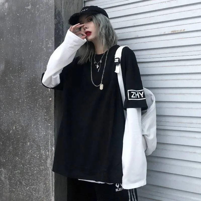 Women Letter Print T-shirt Streetwear Long Sleeve Spring Autumn Female T Shirt Casual Tee Tops Casual Black High Street Tees
Women Letter Print T-shirt Streetwear Long Sleeve Spring Autumn Female T Shirt Casual Tee Tops Casual Black High Street Tees
