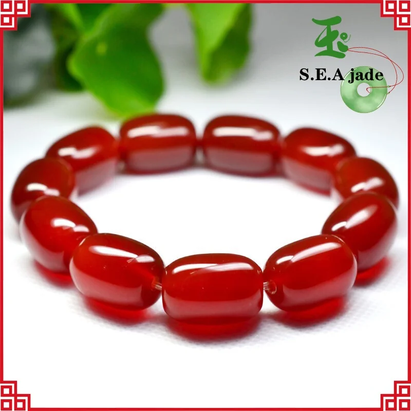 Women's Jewelry Red Chalcedony Round Bead Bracelet Fashion Simple Single Circle Jade Bracelet Buddhist Beads
Women's Jewelry Red Chalcedony Round Bead Bracelet Fashion Simple Single Circle Jade Bracelet Buddhist Beads
