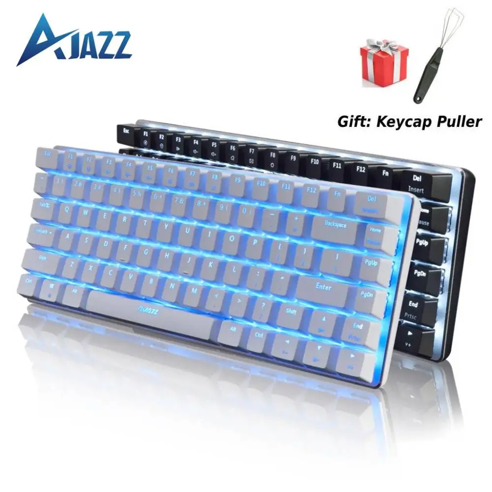 

Клавиатура Ajazz AK33 Механическая игровая, проводная, 82 клавиши, RGB светильник ка, LED подсветка, черный/синий/красный переключатель