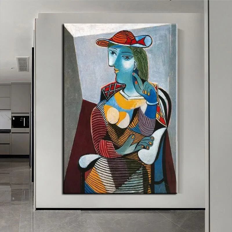 

100% ручная роспись Масляные картины известный Пикассо абстрактная женщина живопись женщина холст стены картины гостиная домашний декор