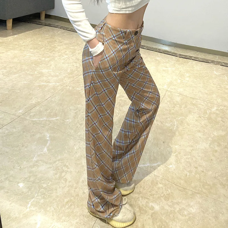 2022 Autumn and Winter New Women's Loose High Waist Fashion Plaid Casual Wild Wide-leg Pants Women Plaid Printed Retro Trousers
2022 Autumn and Winter New Women's Loose High Waist Fashion Plaid Casual Wild Wide-leg Pants Women Plaid Printed Retro Trousers