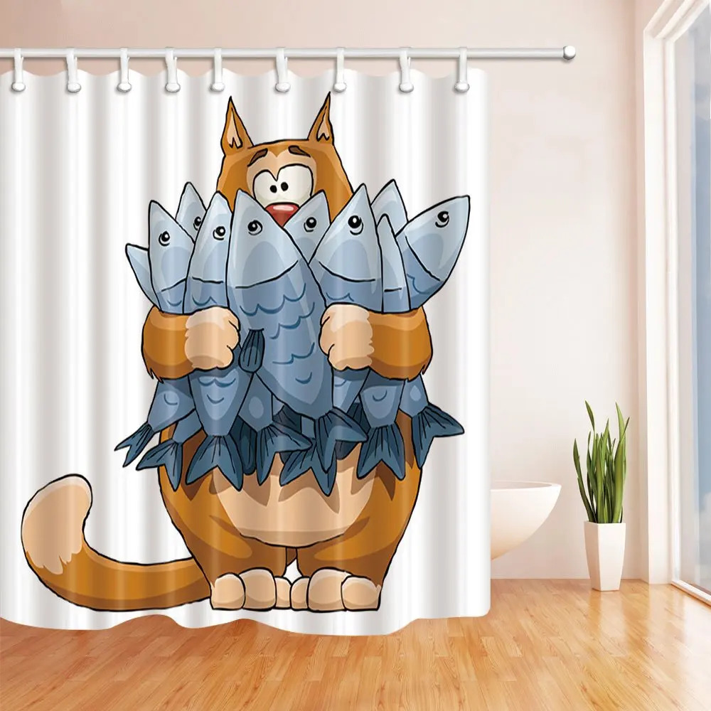 Cartoon Animal Dog Shower Curtain Lovely Brown Dog Cat Blue Fishes White Bathroom Curtains For Kids
Cartoon Animal Dog Shower Curtain Lovely Brown Dog Cat Blue Fishes White Bathroom Curtains For Kids