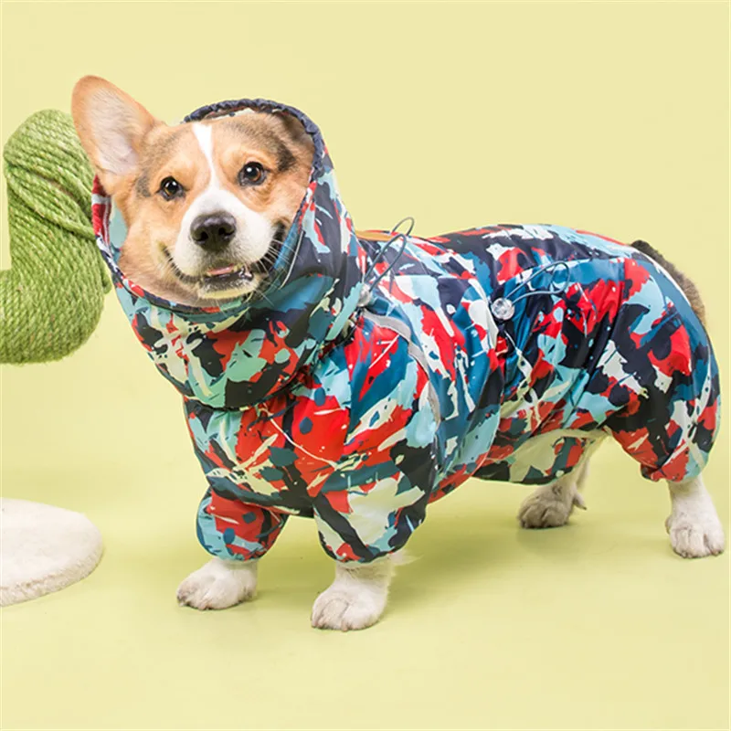 Дождевик с валлийской корги для собак комбинезон одежда домашних животных