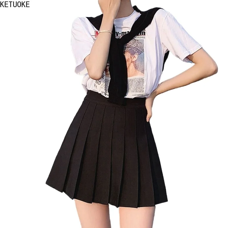 Sexy School Girl High Waisted Skirt with Shorts Underneath Pleated Plaid Skirt Harajuku Black Tennis Skirts Japanese Style
Sexy School Girl High Waisted Skirt with Shorts Underneath Pleated Plaid Skirt Harajuku Black Tennis Skirts Japanese Style