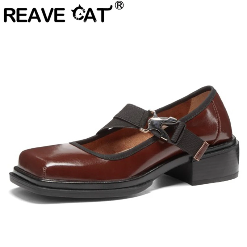 REAVE CAT 2022 Women Pumps Shoes Square Toe Thick Heels Cow Split Buckle Strap Sweet Large Size 34-42 Black Whtie Spring S3077 
REAVE CAT 2022 Women Pumps Shoes Square Toe Thick Heels Cow Split Buckle Strap Sweet Large Size 34-42 Black Whtie Spring S3077