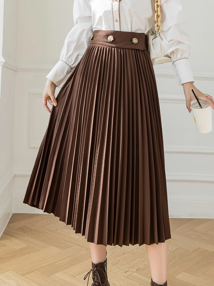 TIGENA Pleated Midi Skirt for Women 2021 Autumn Winter Vintage Side Zipper Button A Line High Waist Long Skirt Female Ladies
TIGENA Pleated Midi Skirt for Women 2021 Autumn Winter Vintage Side Zipper Button A Line High Waist Long Skirt Female Ladies